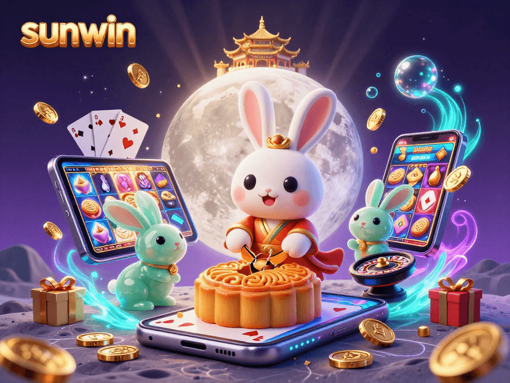 Join the action at sunwin with vibrant casino elements like poker chips and golden coins.