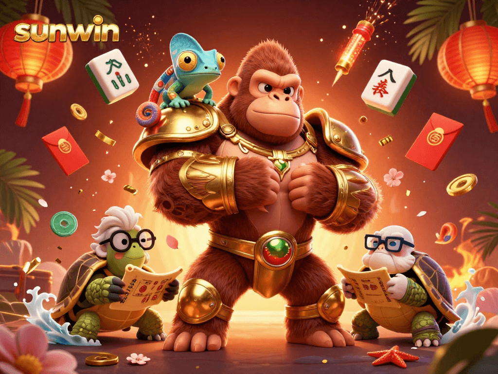 Experience thrilling gameplay with sunwin's vibrant 3D casino action featuring gorilla king and mystical companions.