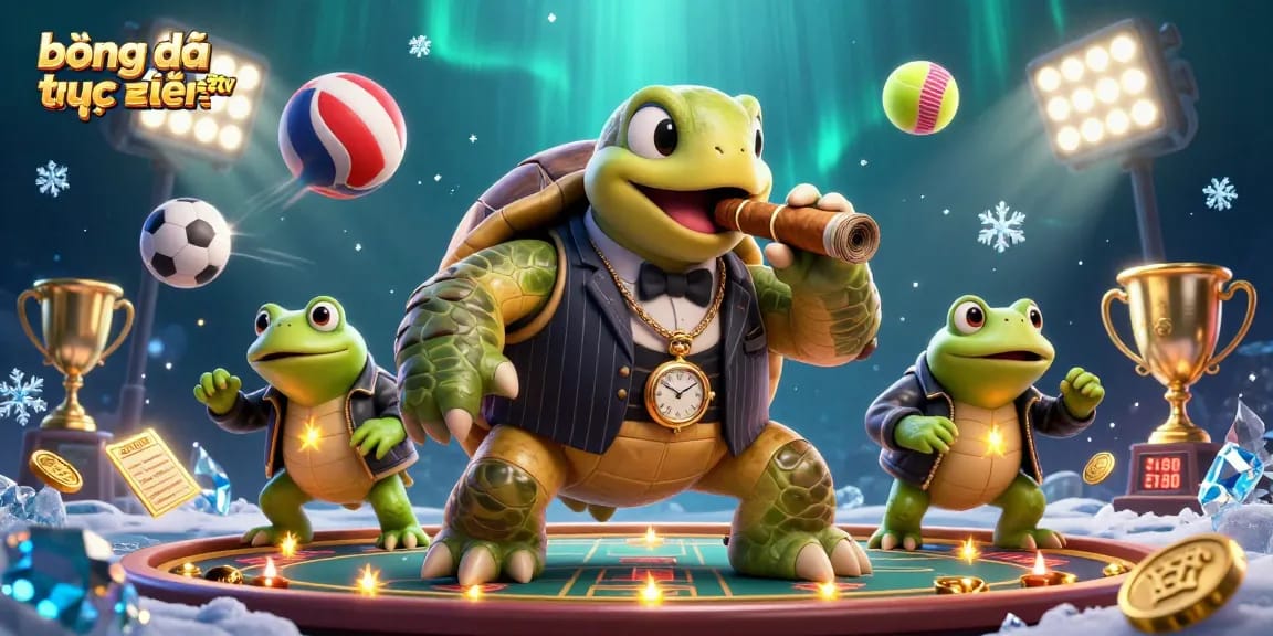Engage with bóng đá trực tuyến s8tv as a snapping turtle mobster and bullfrogs illuminate the betting arena.