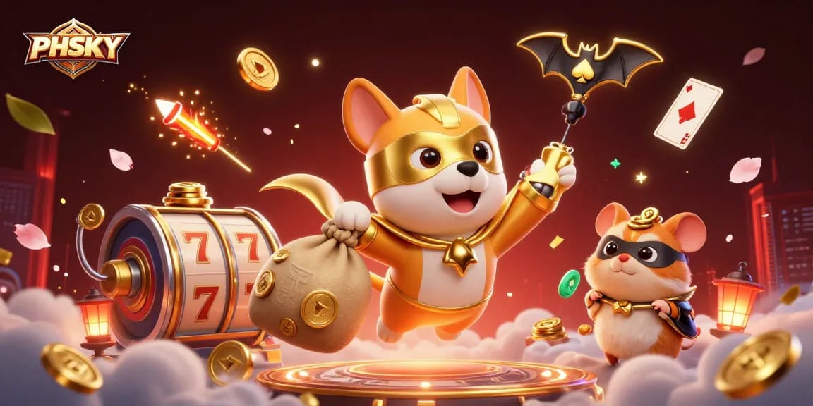 PHSKY offers an exhilarating gaming experience with slot reels and superhero characters in action.