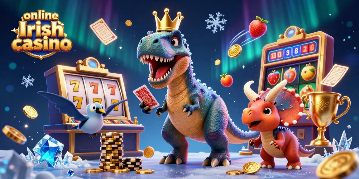 Play your favorite games at an exciting online Irish casino with vibrant characters and dynamic elements.