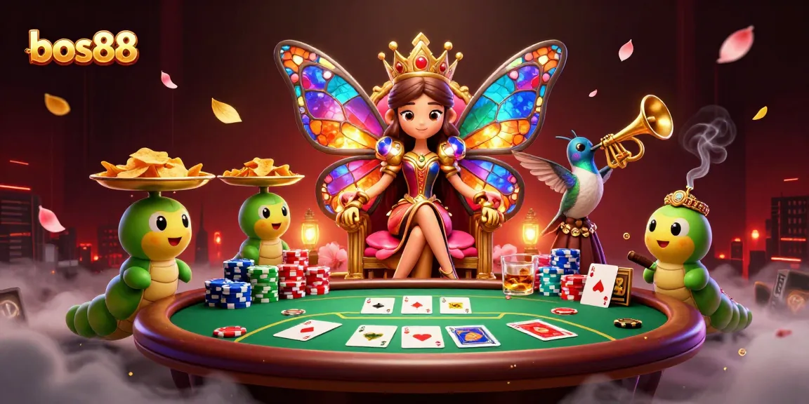 Experience big wins with the vibrant bos88 gaming scene showcasing poker action and royalty.