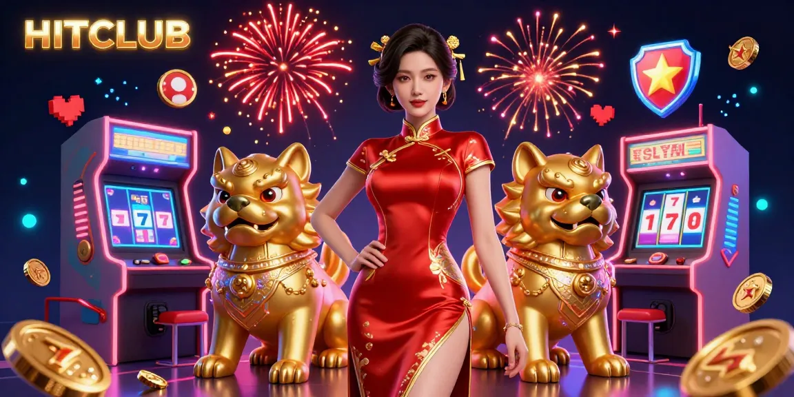 Engage in high-energy gaming fun at HITCLUB with vibrant characters, colorful elements, and casino excitement.