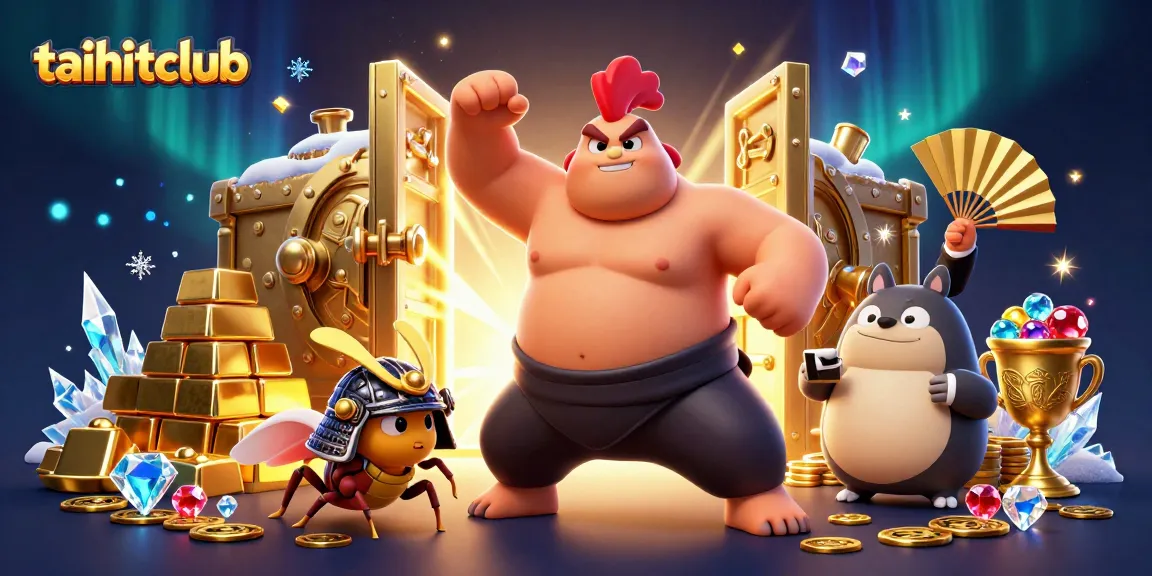 Experience winning gameplay at taihitclub with 3D characters and casino treasures in a vibrant scene.