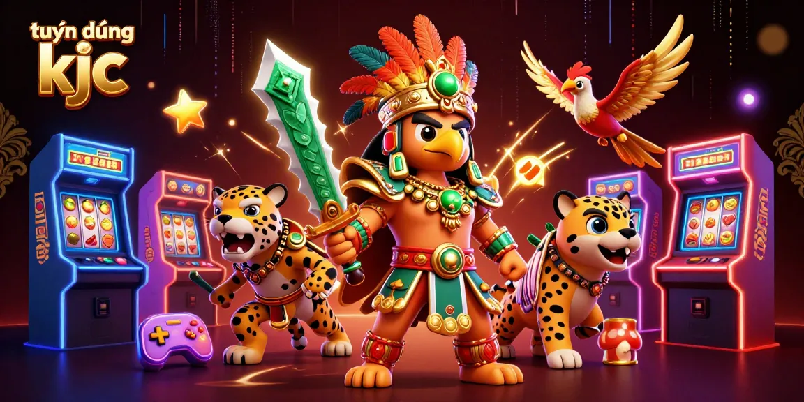 Experience vibrant gaming action with tuyển dụng kjc in this dynamic 3D illustration featuring casino elements.