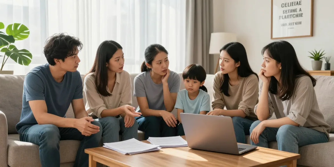 Family exploring best timeshare exit companies options in cozy living room