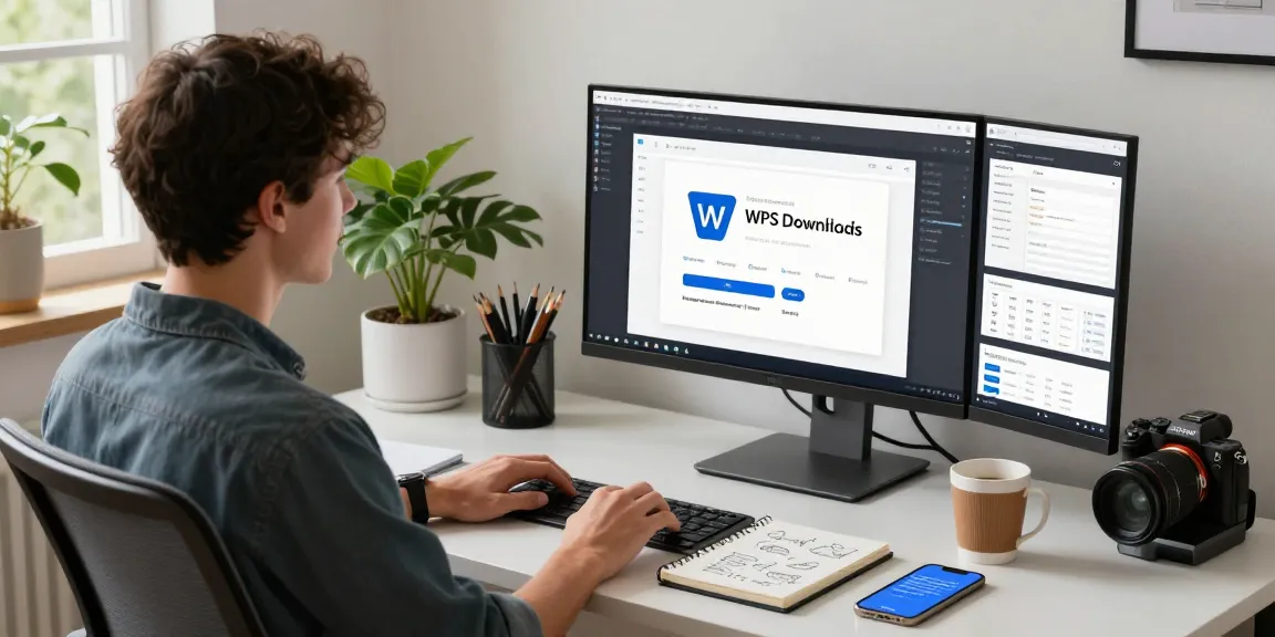 WPS Download interface shown on a modern workspace screen.