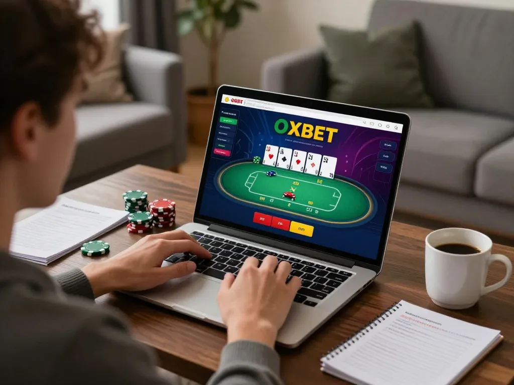 Engage with OXBET online casino, enjoying a vibrant poker game from home.