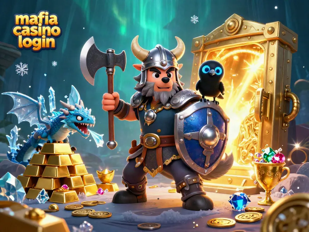 Engage with the thrilling mafia casino login scene featuring vibrant characters and dynamic casino elements.