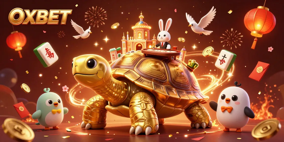 Play at OXBET with an ultra-detailed 3D illustration of a magical casino experience full of vibrant energy.