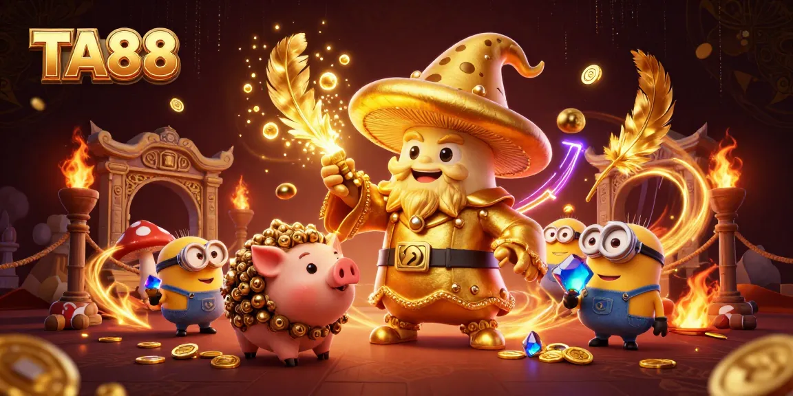 Engage with TA88's magical world as a golden wizard and his truffle pig unveil treasures.