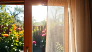 Zainstalowane moskitiery na wymiar na oknie, pokazujące trwałą siatkę ochronną.