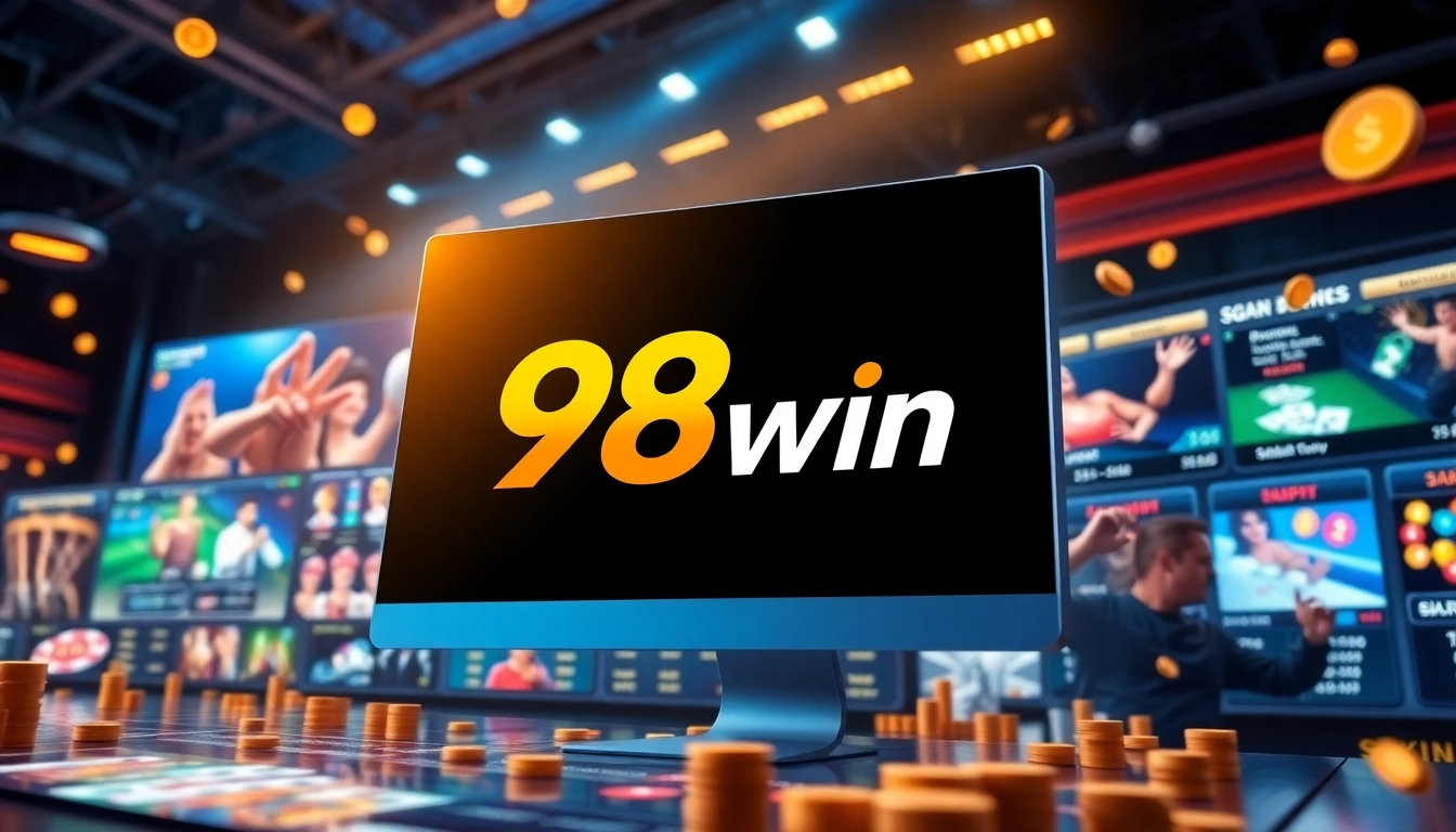 Exciting overview of 98win's online gambling platform, featuring casino games and sports betting options.