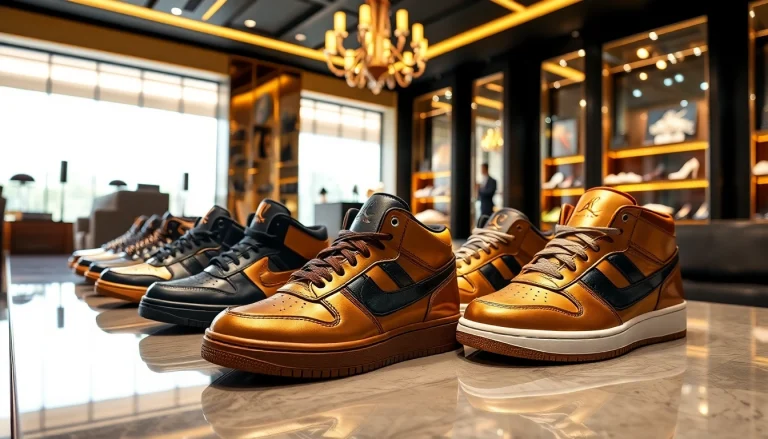 레플리카 신발을 세련된 부티크에서 선보이는 모습