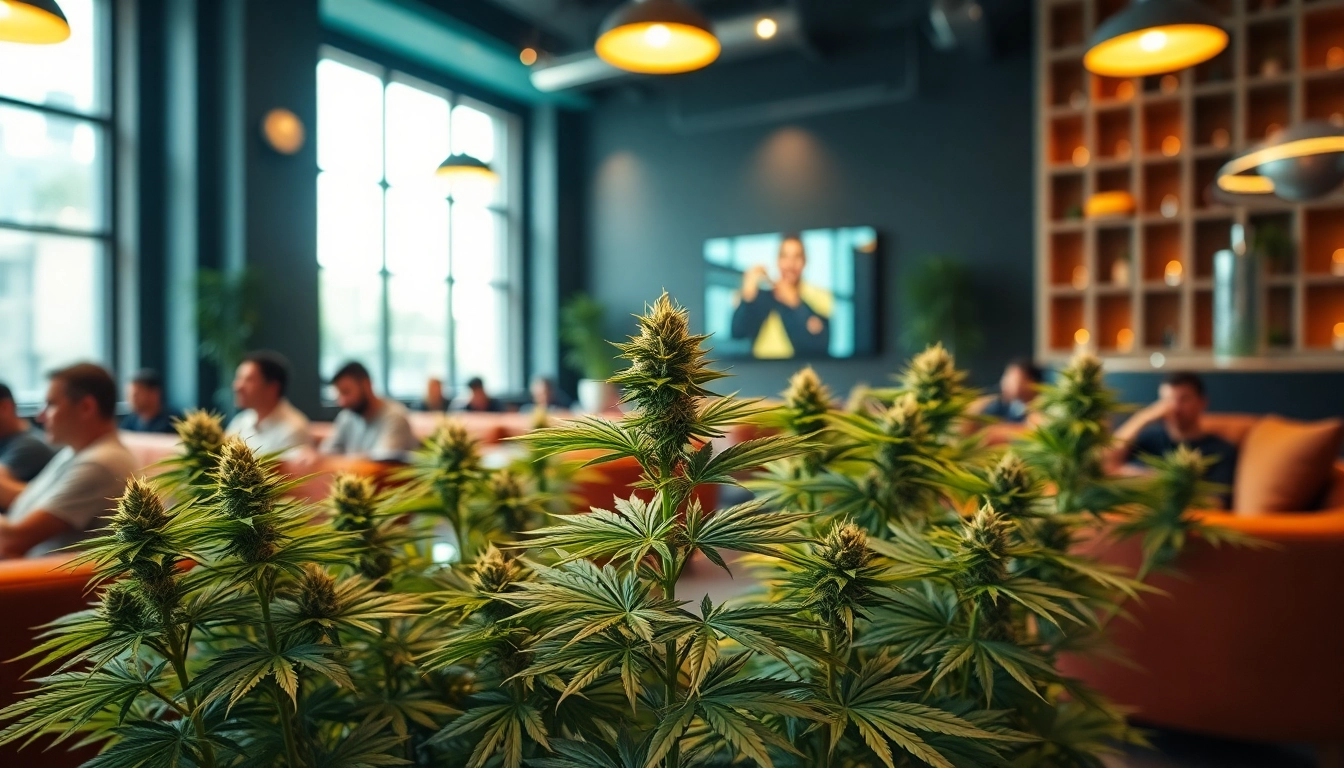 Experience community and relaxation in Cannabis Clubs Madrid with inviting decor and lush plants.