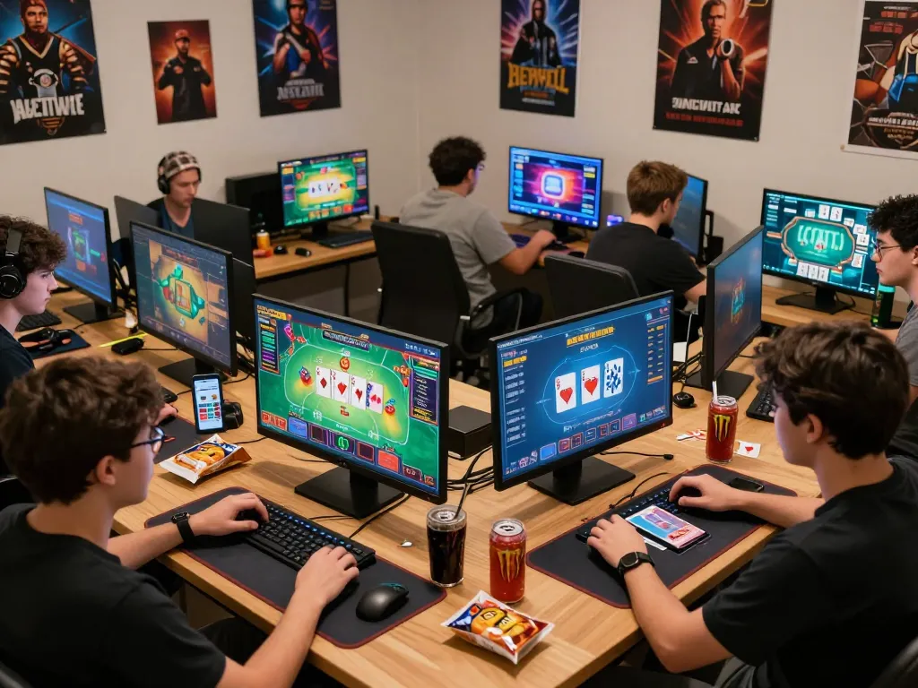 Engaged players enjoying hitclub online card games in vibrant 3D graphics, showcasing an exciting gaming atmosphere.