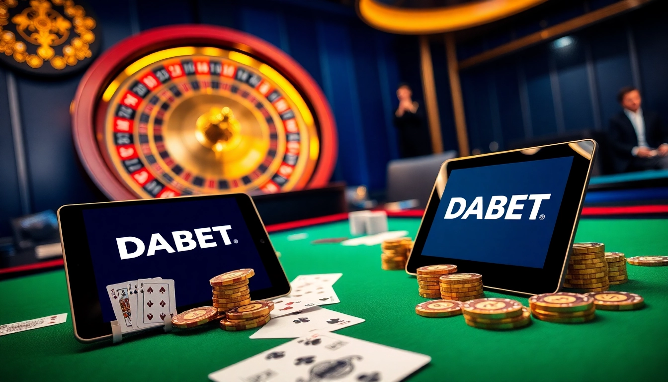 DABET offers an immersive casino experience with vibrant tables and interactive betting features.