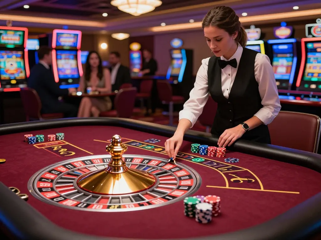 Place your bets at https://da88.navy/ as the roulette ball spins in the vibrant casino atmosphere.