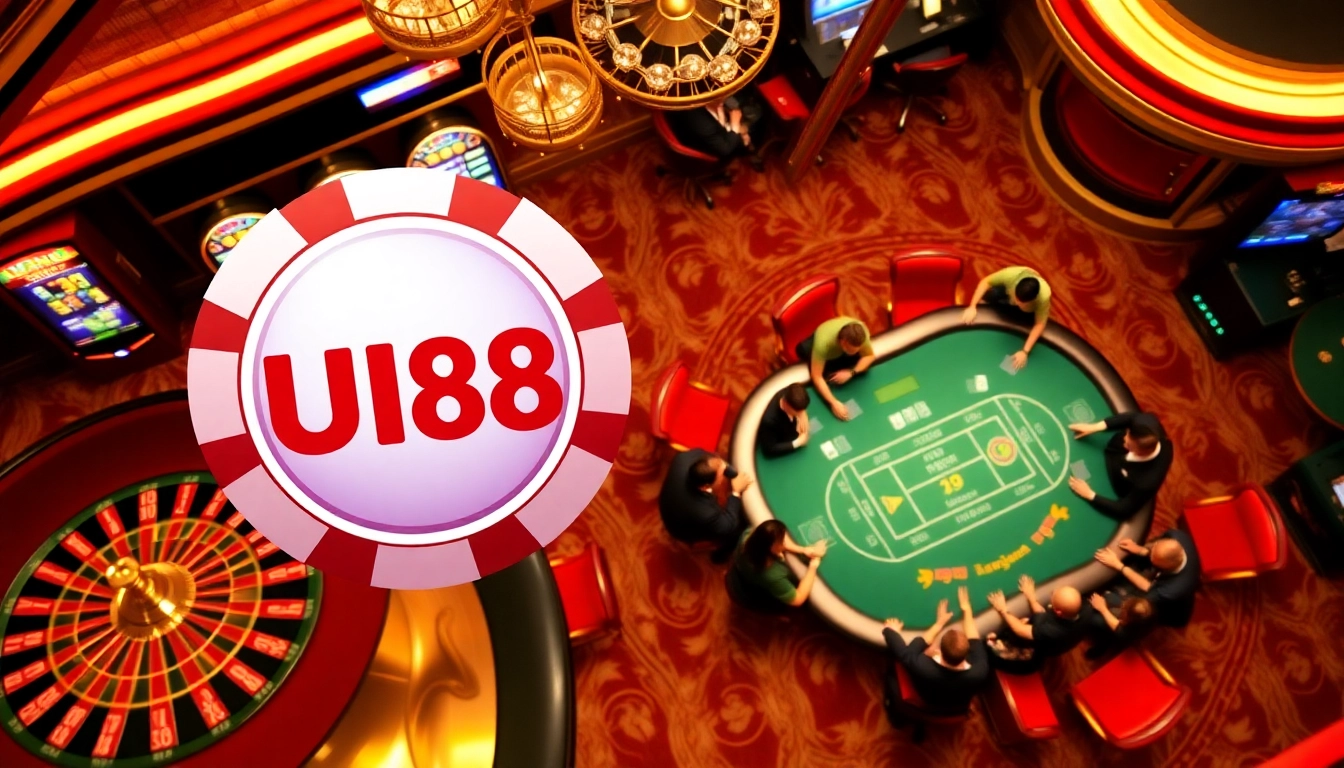 Experience thrilling gameplay at UU88 casino with vibrant poker chips and roulette.