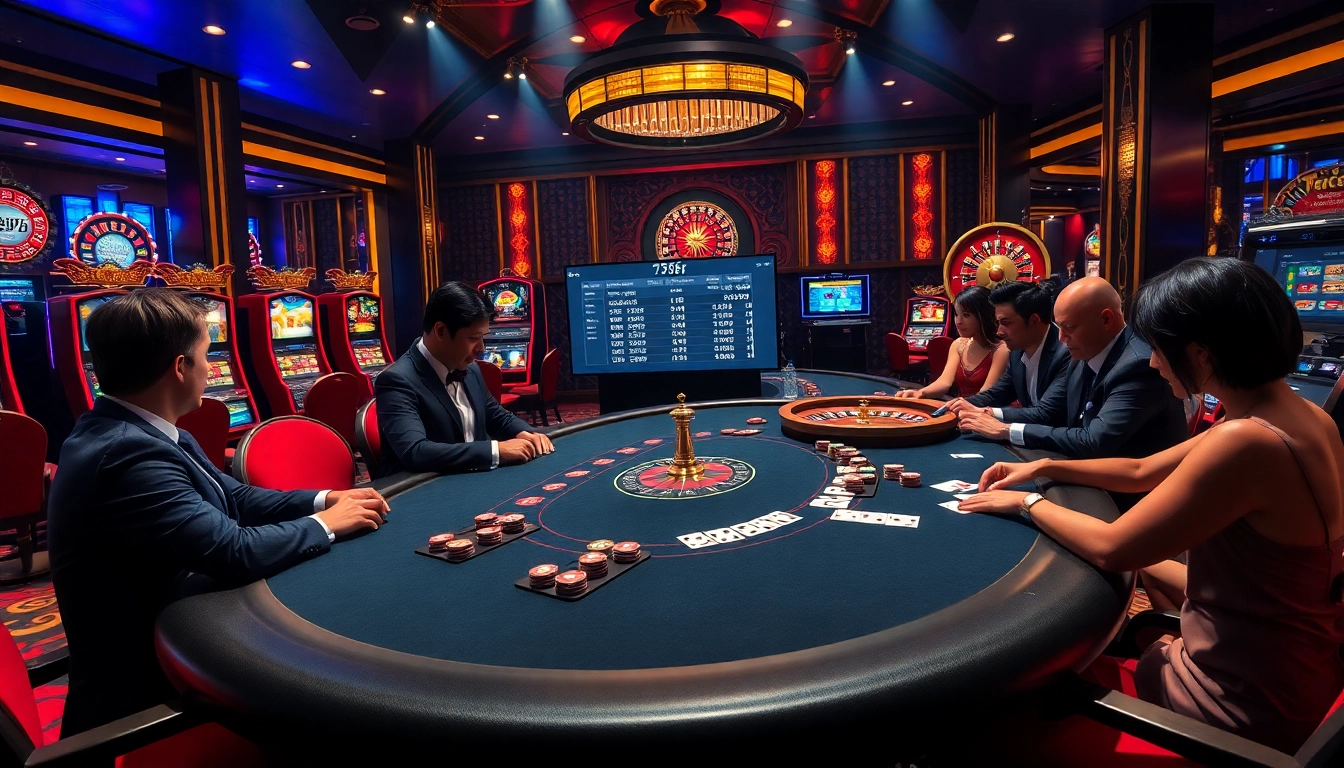 High-stakes poker action at 789f casino, showcasing luxury gaming elements and vibrant atmosphere.
