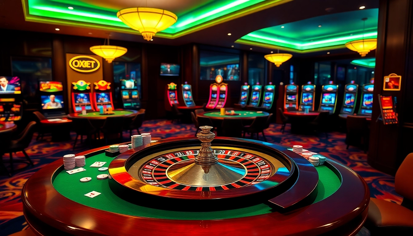 Experience high stakes gaming at OXBET's elegant casino tables and vibrant slot machines.