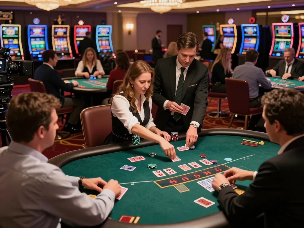 Engaging players at RED88 blackjack tables showcasing strategic gameplay in an upscale casino atmosphere