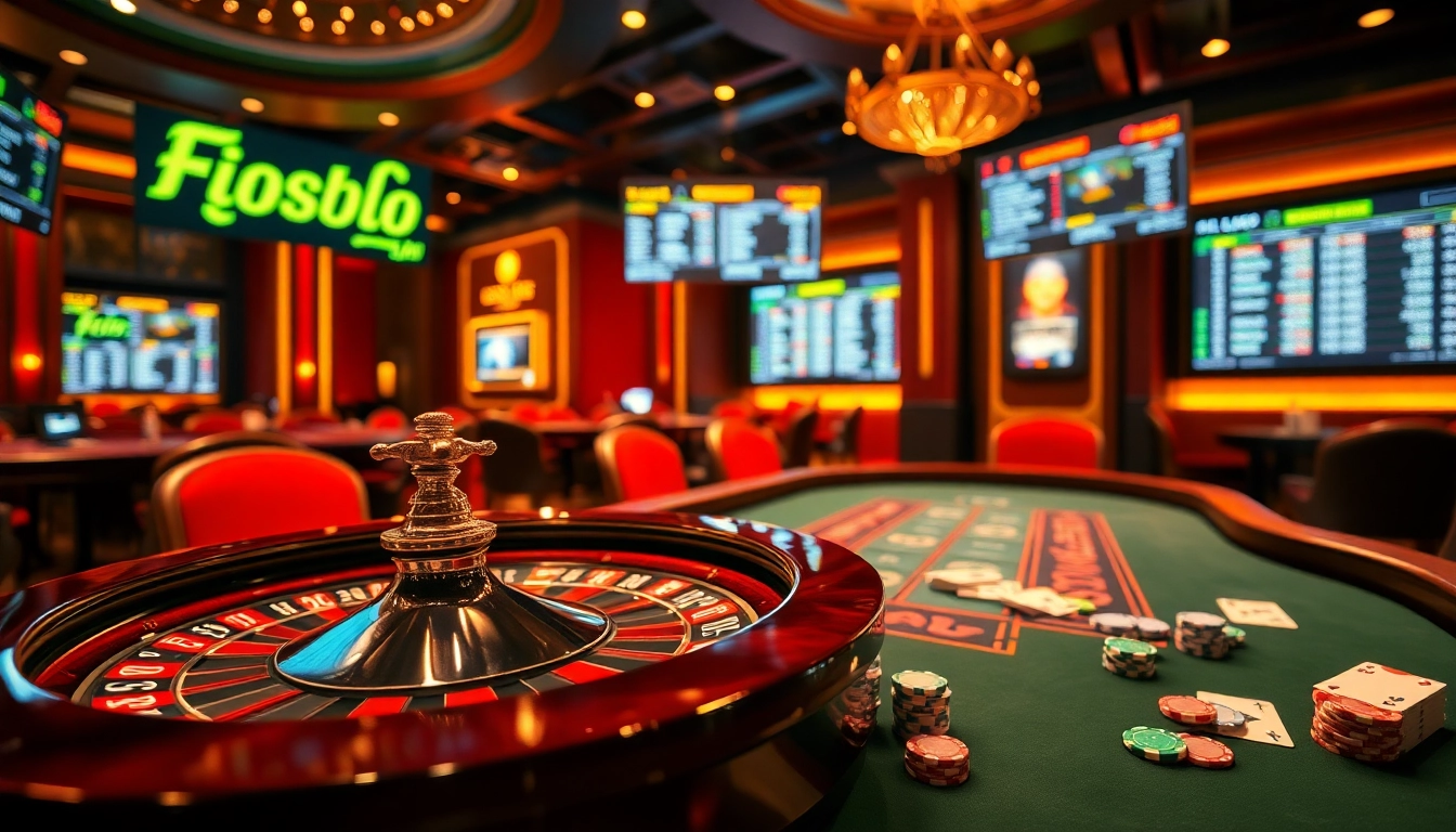 Experience the thrill of fb88 with dynamic poker tables and roulette wheels in a luxurious casino.