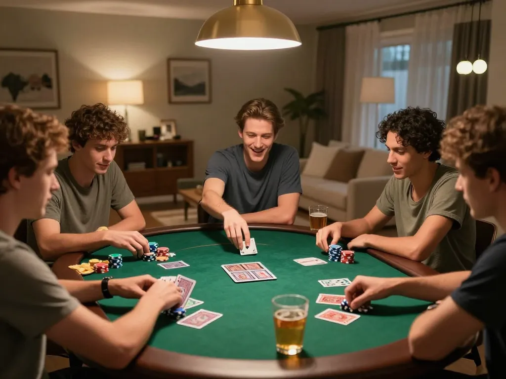 TA88 poker night with friends enjoying vibrant gameplay, colorful chips and cards prominently displayed.