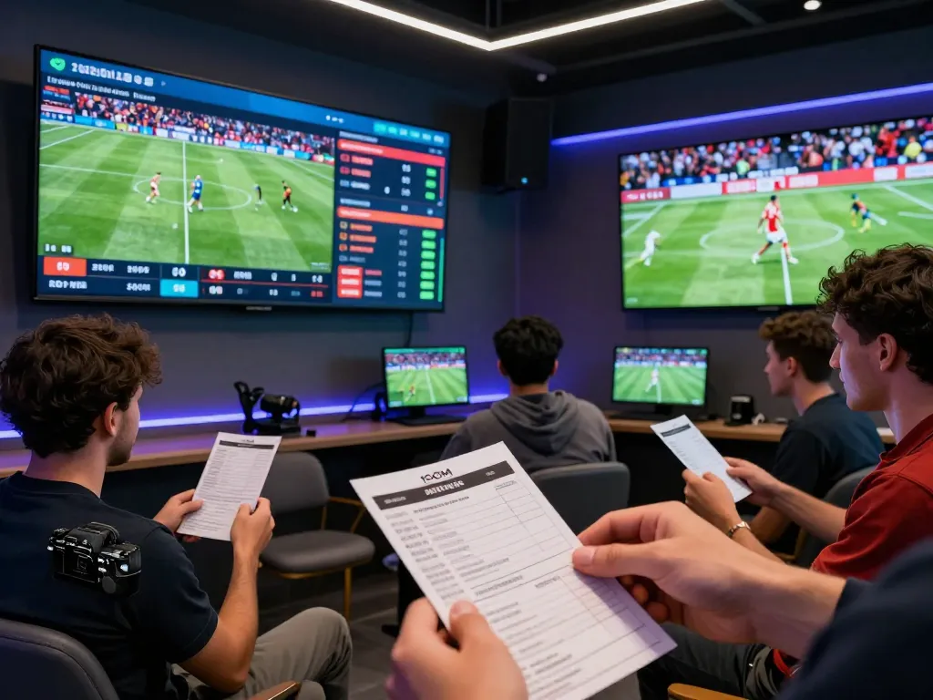 Exciting 1gom sports betting scene showcasing real-time odds and bettors engaged in online football wagering.