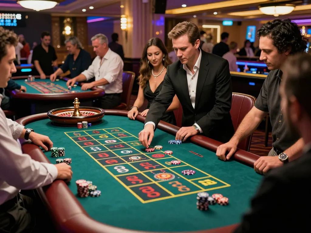 Watch players enjoying intense gameplay at lc 88's vibrant roulette table, capturing thrilling casino moments.