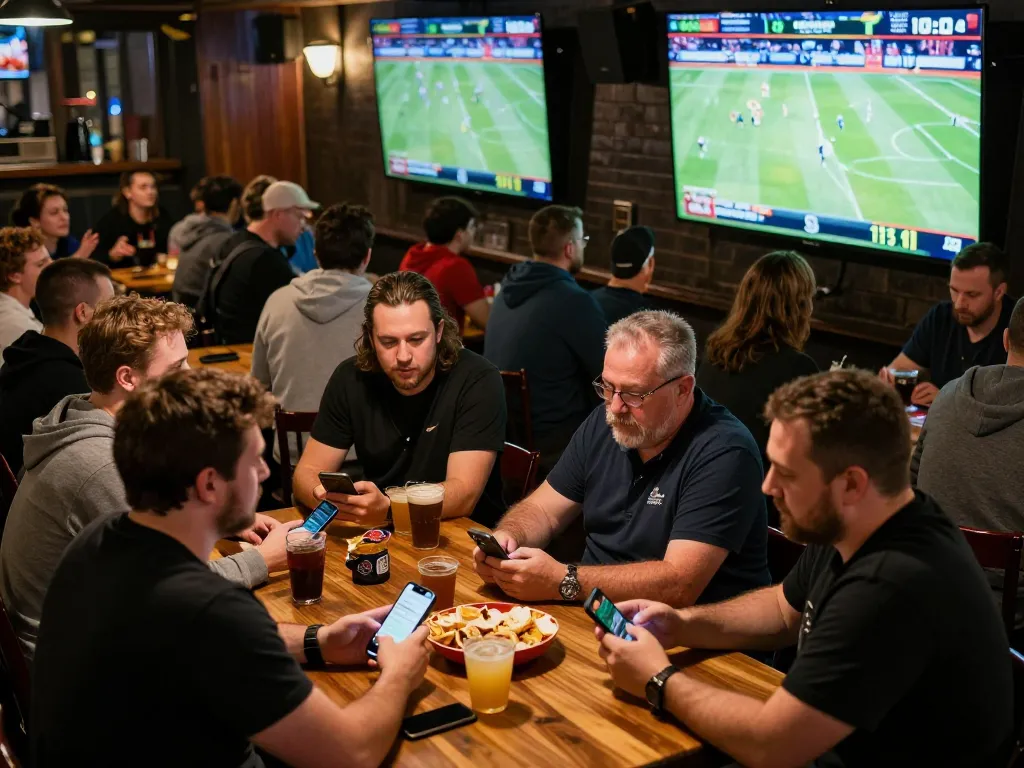 Sports betting excitement at LC88 with enthusiastic bettors engaged in wagering.