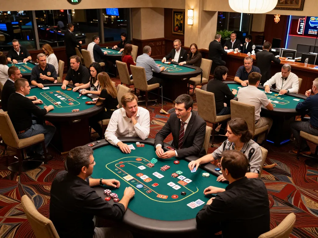 Players engaging in strategic gameplay at the trang chủ F168 casino, highlighting dynamic poker and roulette action.