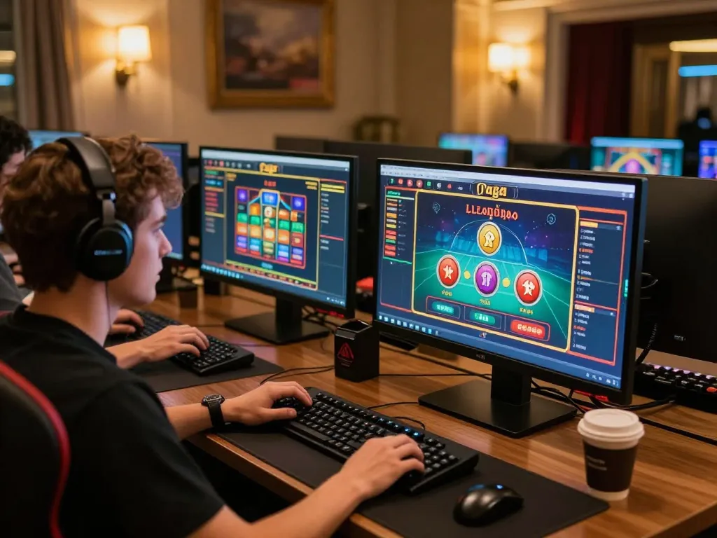 Daga user engaging in gameplay on a professional online casino interface at home.