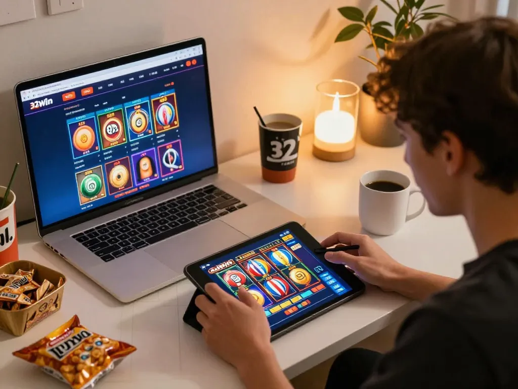 Play thrilling slots on 32win while enjoying a cozy home atmosphere