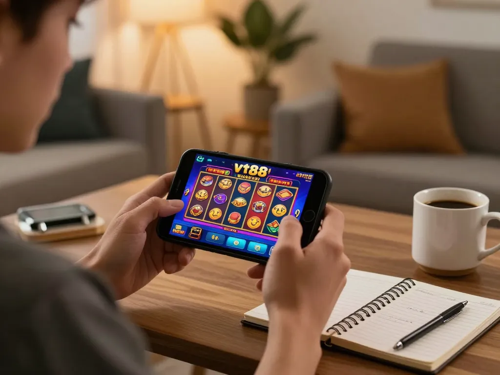 Experience thrilling gameplay with vt88 casino app in a cozy home setting.