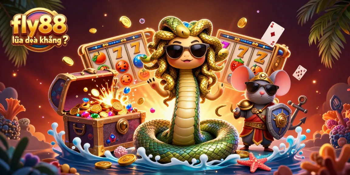 Experience thrilling slots and winnings with fly88 lừa đảo không ? featuring colorful characters and dynamic casino elements.