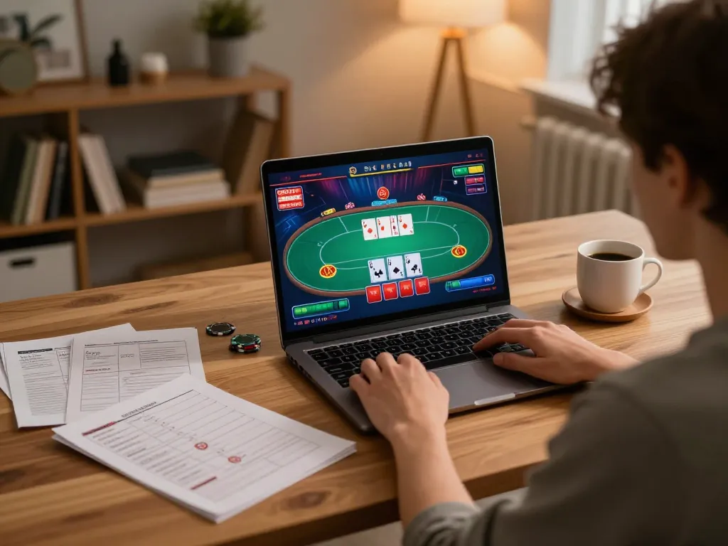 Experience thrilling online casino gameplay with sunwin featuring poker action in a cozy home setting.