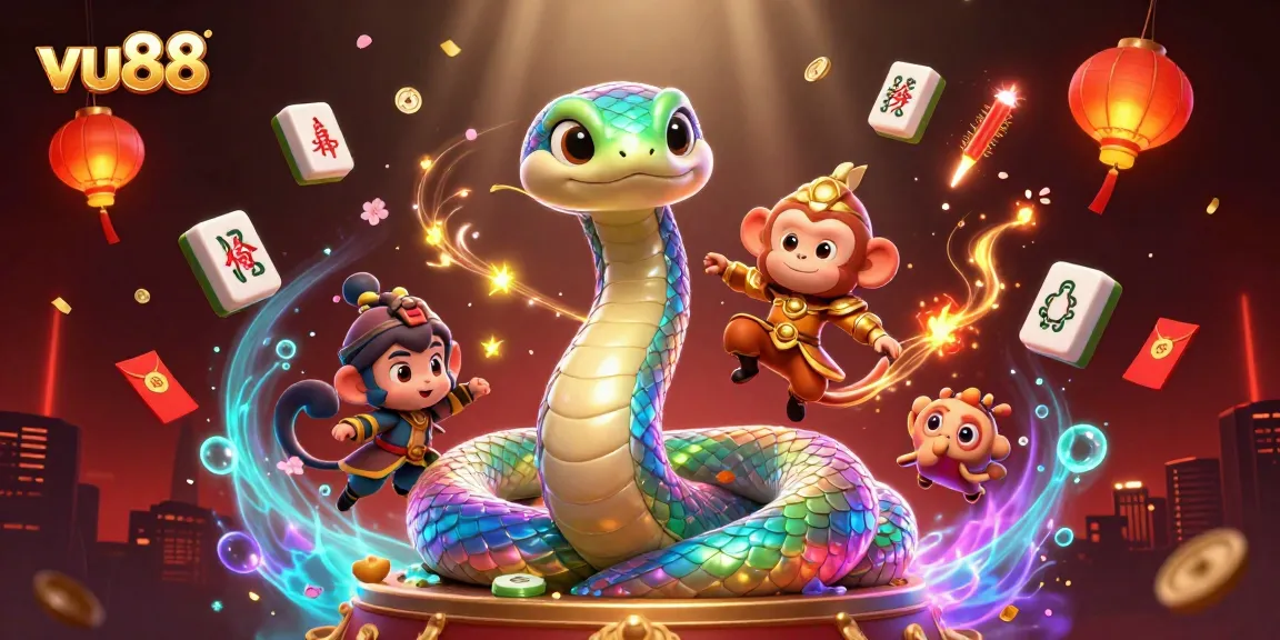 Engage in thrilling gameplay at vu88 with colorful casino elements and vibrant characters.