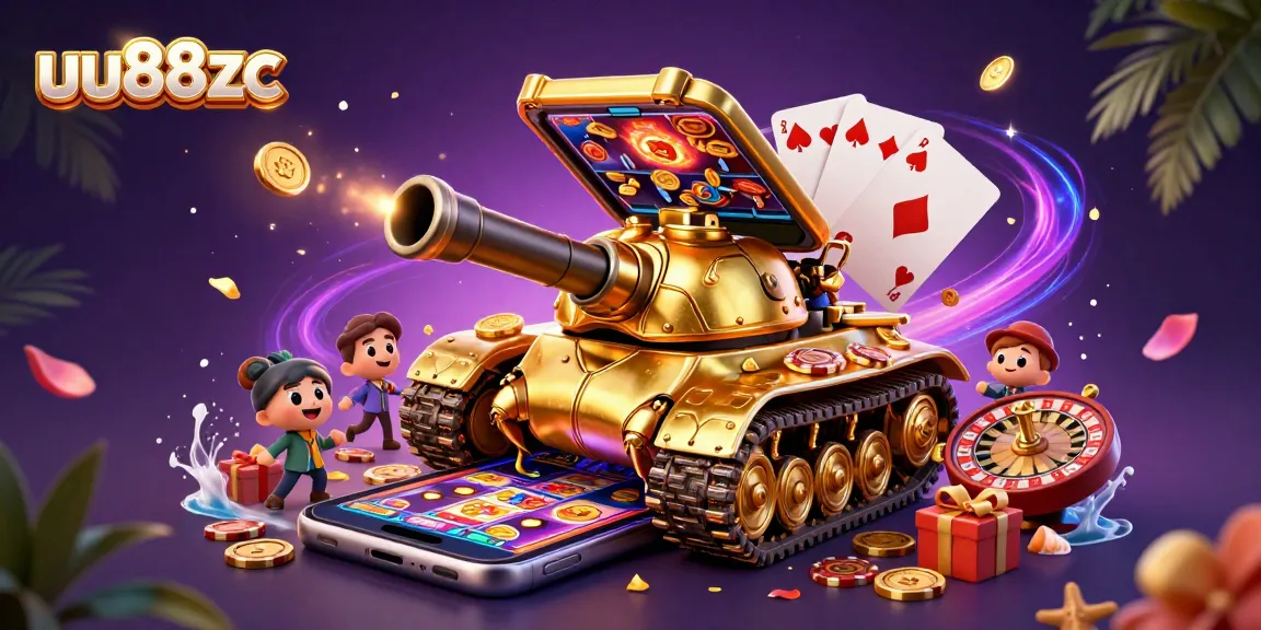 Experience the thrill of gambling with uu88zc in this dynamic 3D casino illustration showcasing excitement.
