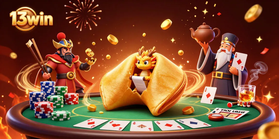 Engage in thrilling gameplay at 13win with iconic casino elements in a vibrant magical scene.