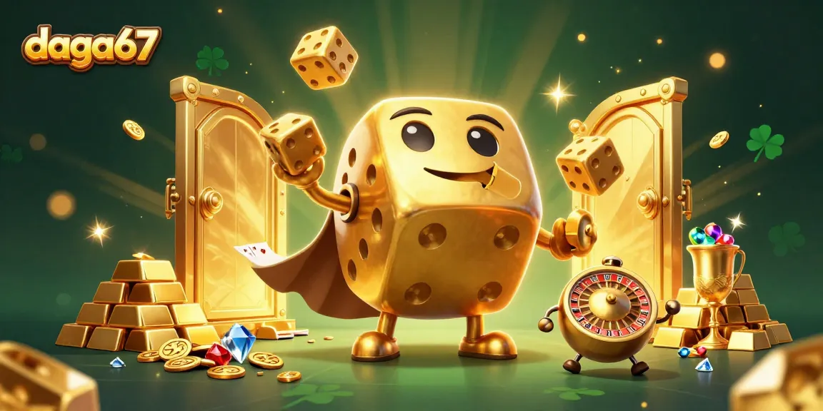 Experience exhilarating gaming with daga67's dynamic golden dice golem and treasures