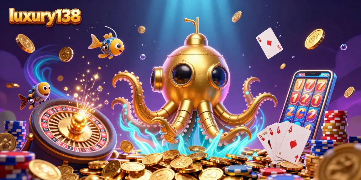 Experience thrilling slots at luxury138 with stunning visuals of jackpot reels and vibrant casino elements.