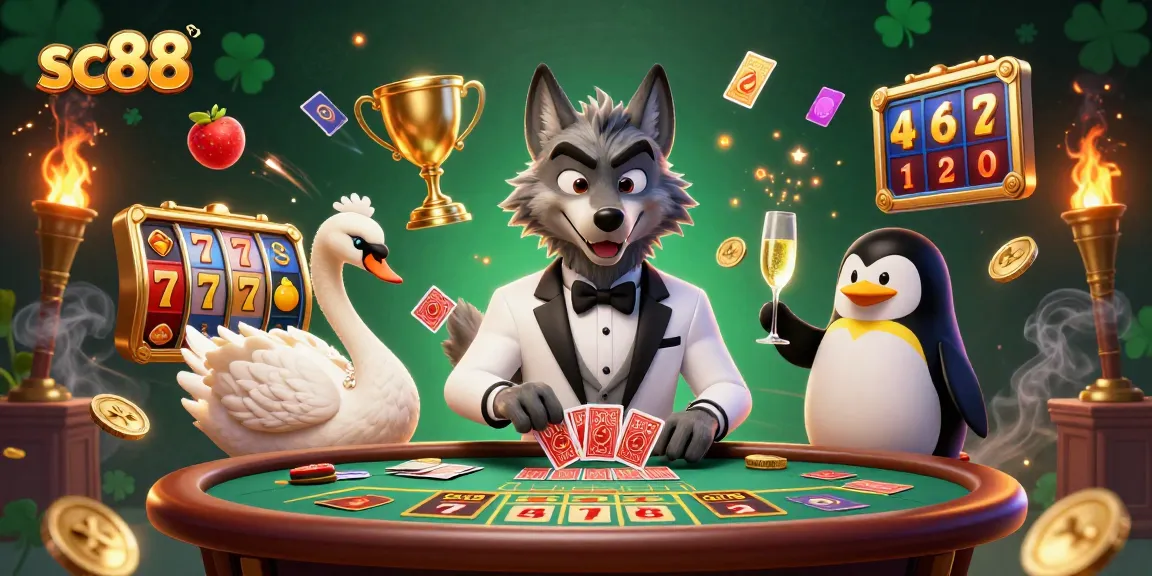 Engaging scene of sc88 characters playing baccarat, illustrating exciting casino elements