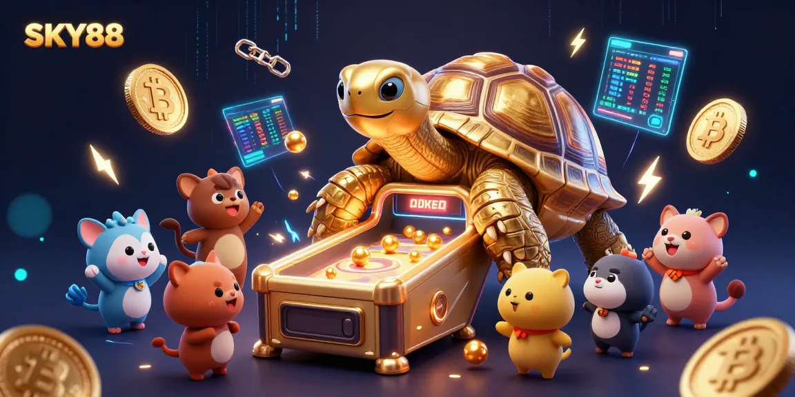 Play exciting games at SKY88 with a vibrant digital atmosphere filled with crypto elements.