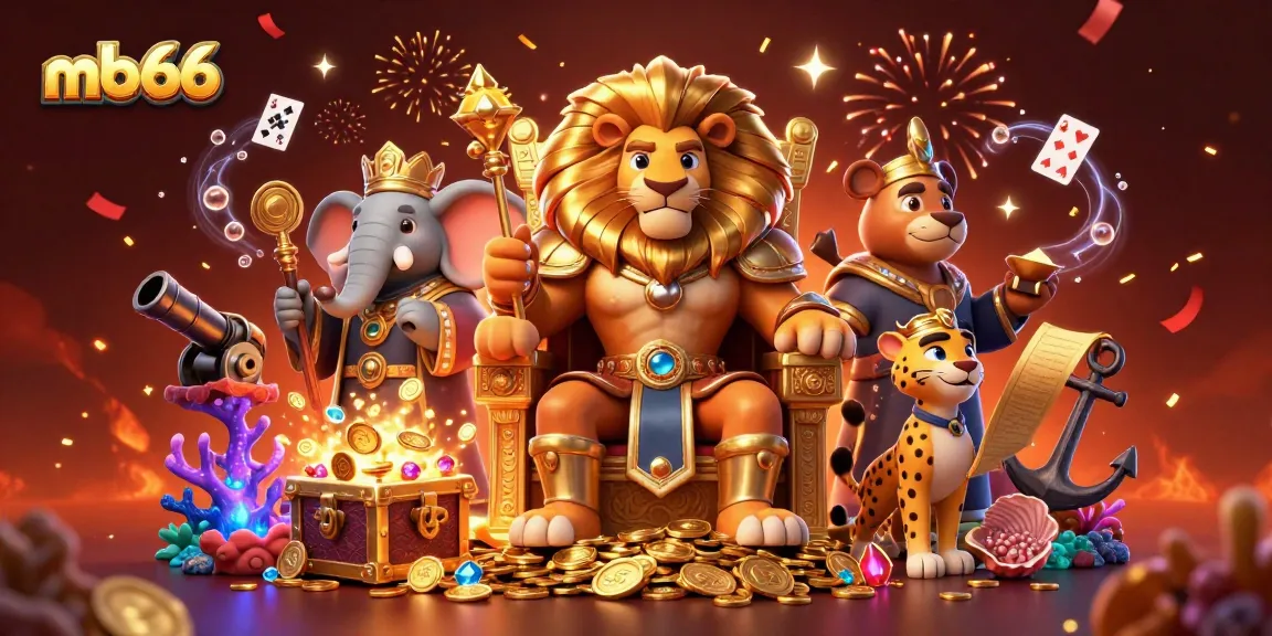 Join mb66 at a vibrant casino scene featuring animated characters and exciting gambling elements.