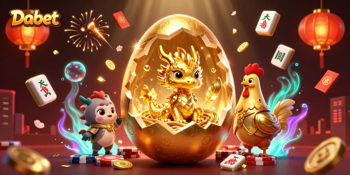 Dabet showcases a golden dragon emerging from poker chips, illuminating a vibrant casino community.