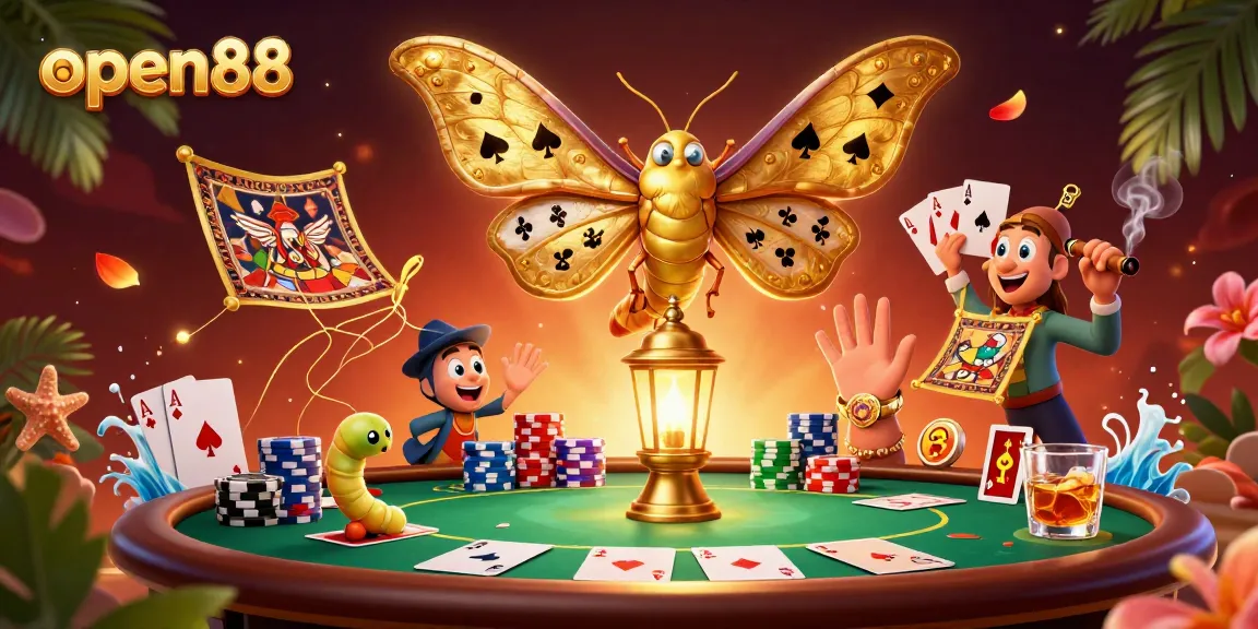 Experience thrilling gameplay at open88 with vibrant casino scenes and interactive casino elements depicted in a dazzling illustration.