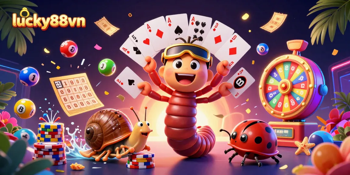 Experience thrilling wins with lucky88vn, featuring a vibrant casino scene full of excitement.