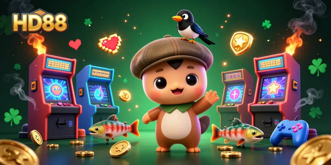 Engage with HD88's thrilling gaming world featuring cartoon characters and casino elements.