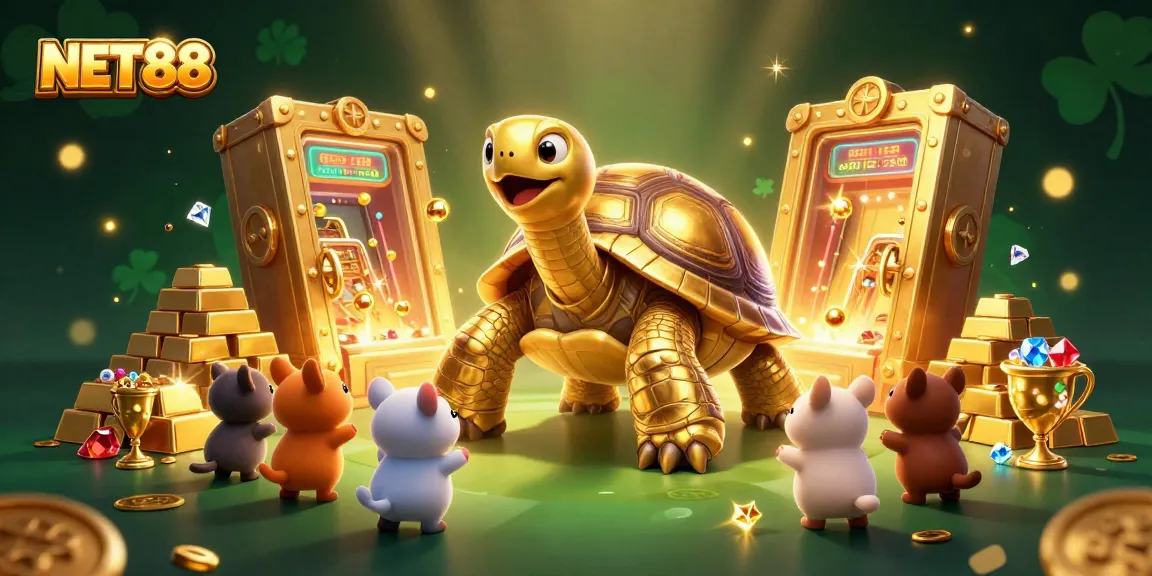 Experience the thrill of winning with NET88 in this engaging 3D casino scene loaded with excitement.